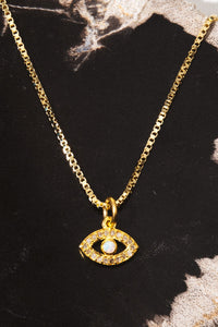 Evil Eye Pavè Diamond Necklace