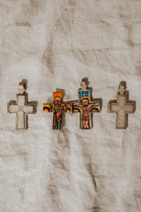 Ethiopian Coptic Painting Cross - Flat